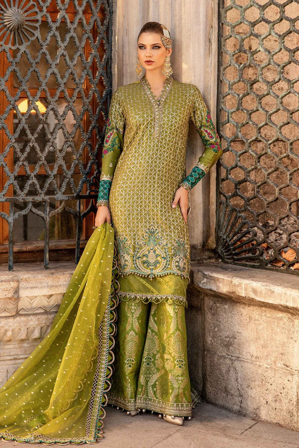 Maria.B. | Embroidered Cotton Satin Suit | CST-803 - House of Ayeza