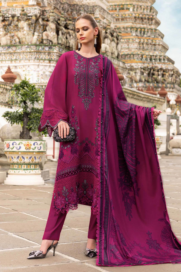 Maria B | M Prints | 3 Piece Embroidered Twill Linen Suit | MPT-2804-B