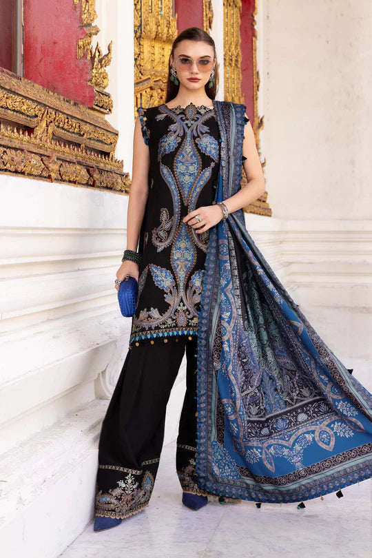 Maria B | M Prints | 3 Piece Embroidered Twill Linen Suit | MPT-2806-B