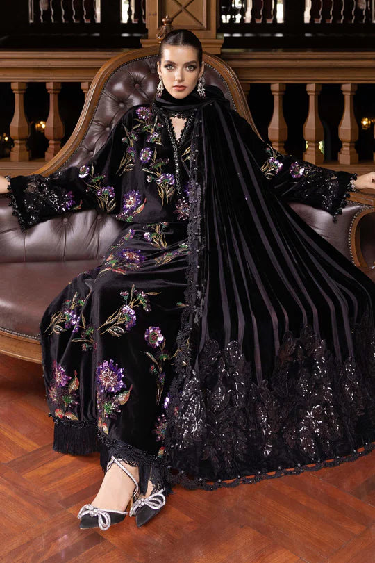 Maria B | Winter Luxe | Embroidered Velvet Suit | WL-1306 - House of Ayeza