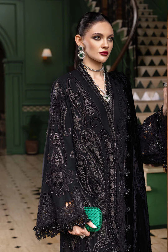 Maria B | Winter Luxe | Embroidered Linen Suit | WL-1307 - House of Ayeza