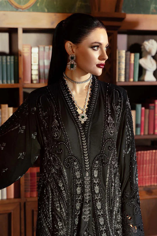 Maria B | Winter Luxe | Embroidered Linen Suit | WL-1307 - House of Ayeza
