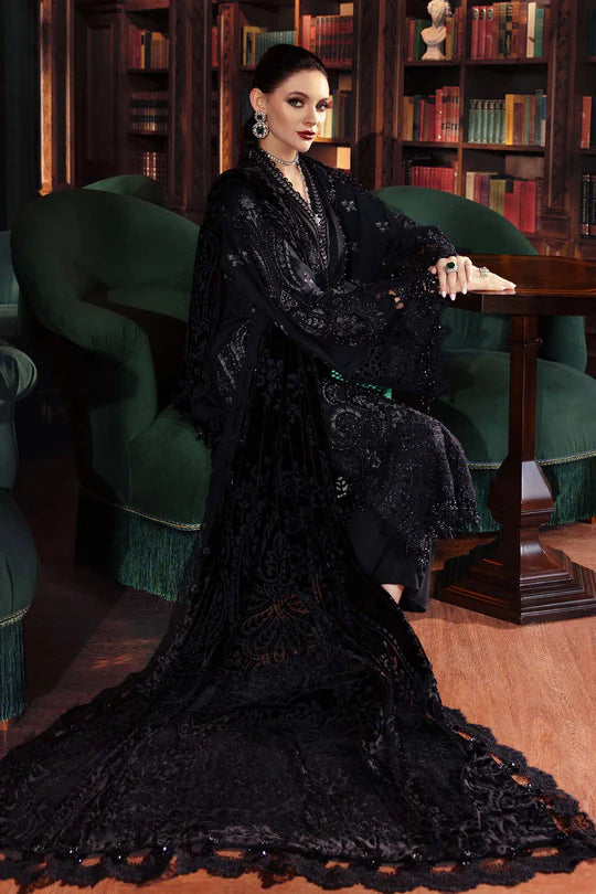 Maria B | Winter Luxe | Embroidered Linen Suit | WL-1307 - House of Ayeza