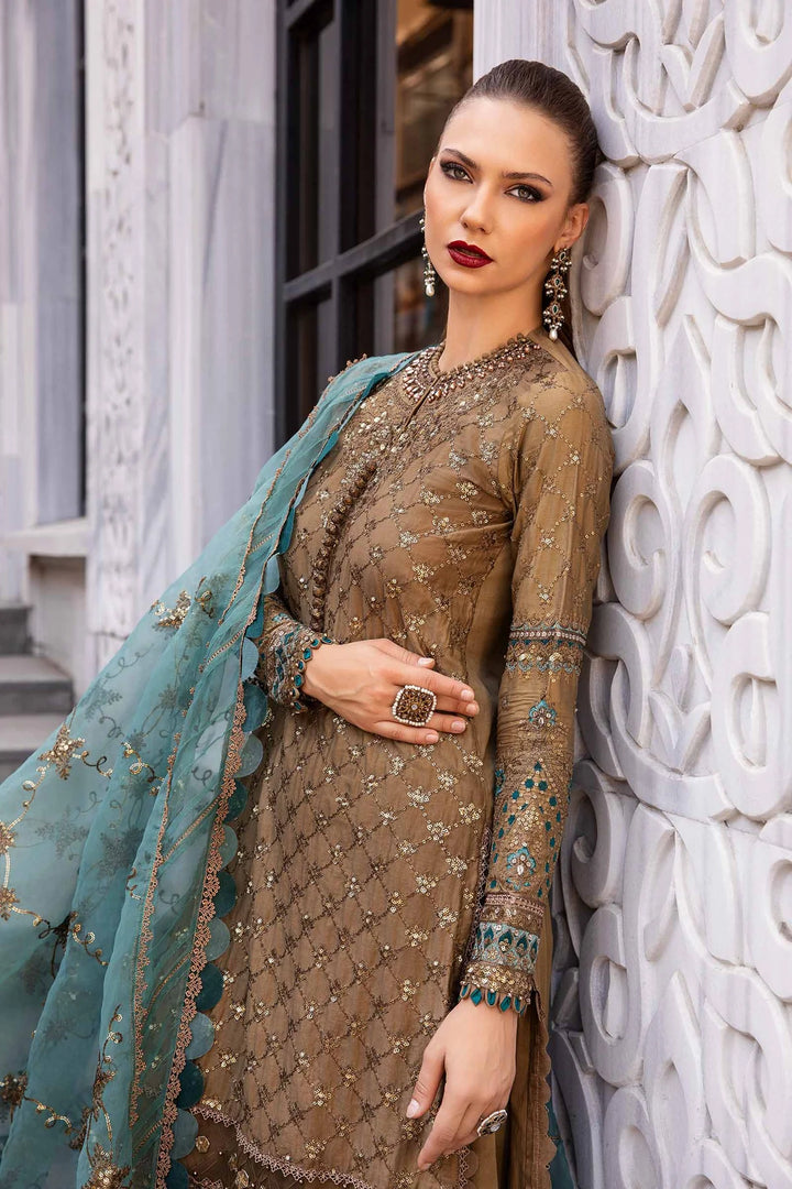 Maria.B. | Embroidered Cotton Satin Suit | CST-808 - House of Ayeza