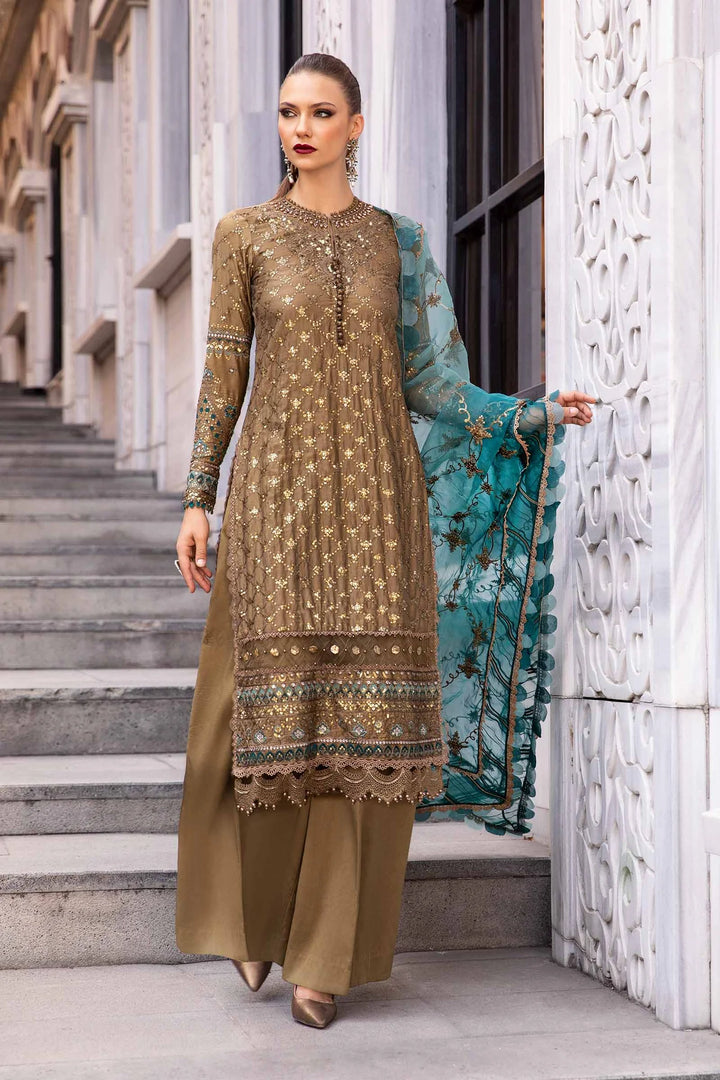 Maria.B. | Embroidered Cotton Satin Suit | CST-808 - House of Ayeza