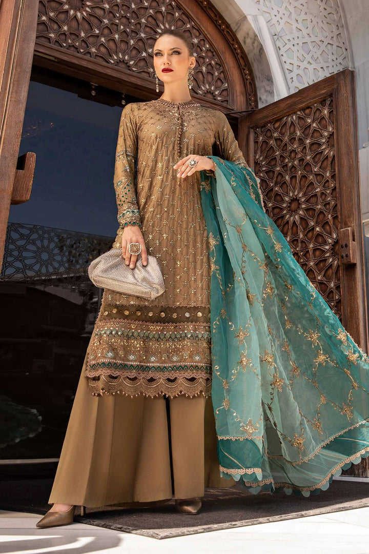 Maria.B. | Embroidered Cotton Satin Suit | CST-808 - House of Ayeza