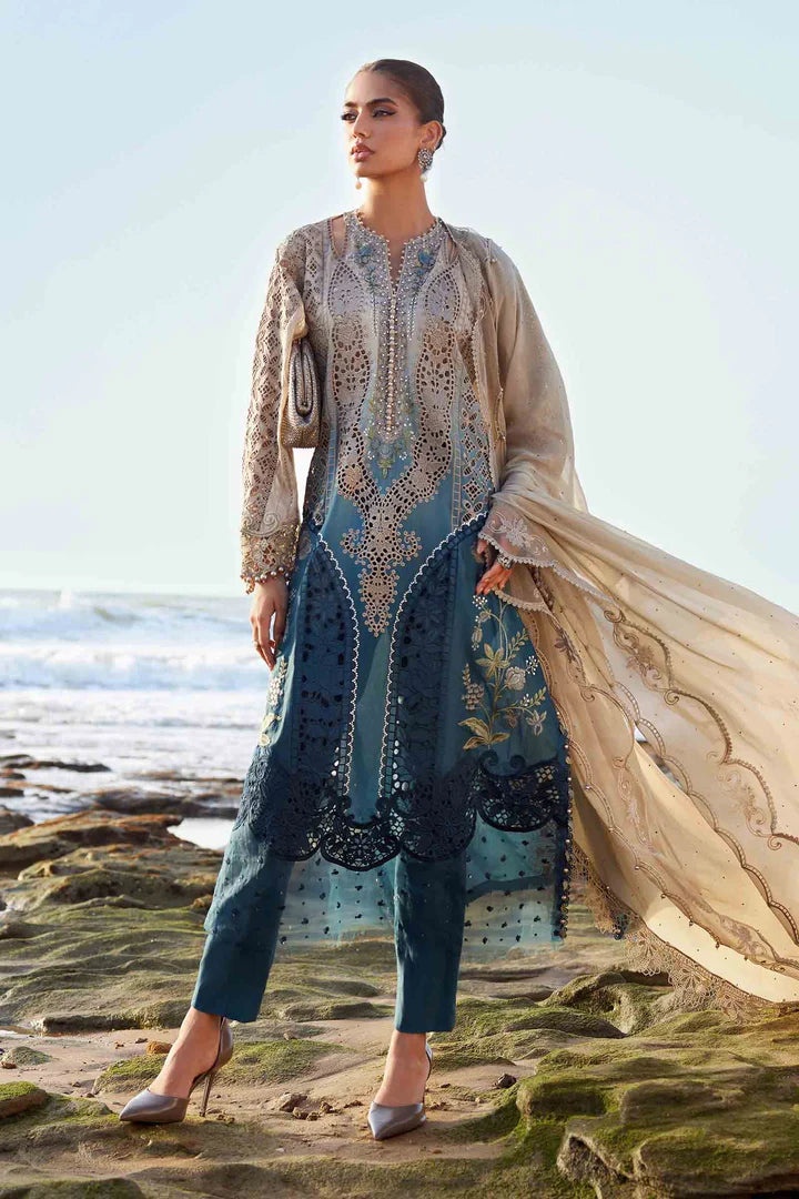Maria B | Lawn | 3 Piece Embroidered Lawn Suit | EID LAWN-25-08 - House of Ayeza