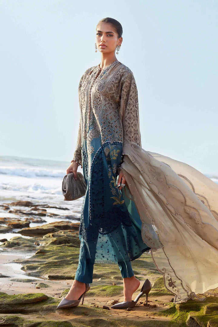 Maria B | Lawn | 3 Piece Embroidered Lawn Suit | EID LAWN-25-08 - House of Ayeza