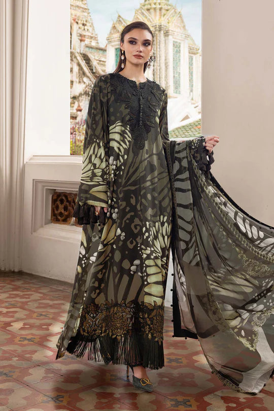 Maria B | M Prints | 3 Piece Embroidered Twill Linen Suit | MPT-2809-A