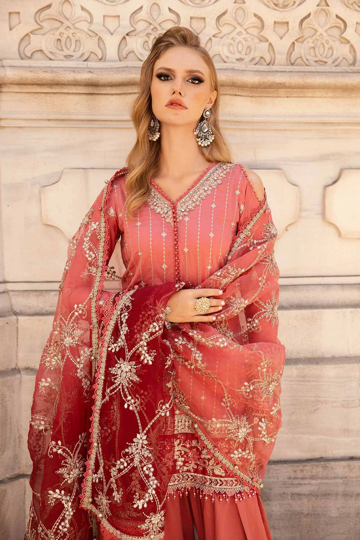 Maria.B. | Embroidered Cotton Satin Suit | CST-809 - House of Ayeza