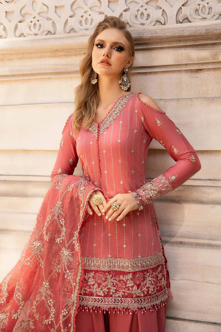 Maria.B. | Embroidered Cotton Satin Suit | CST-809 - House of Ayeza