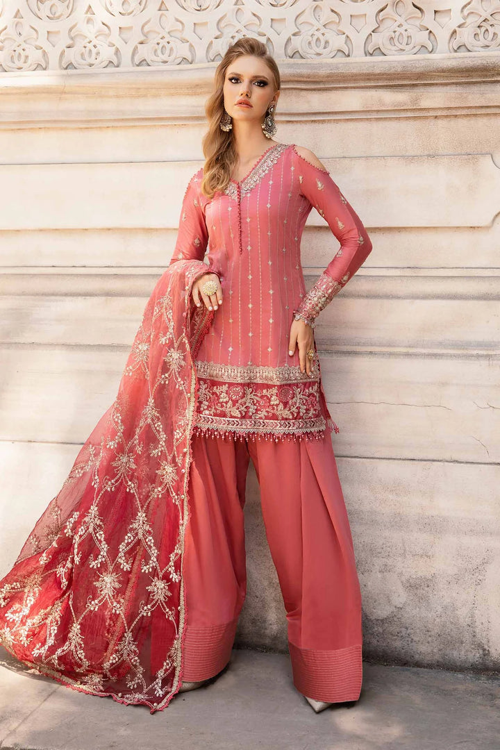 Maria.B. | Embroidered Cotton Satin Suit | CST-809 - House of Ayeza