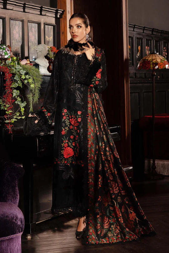 Maria B | Winter Luxe | Embroidered Linen Suit | WL-1309 - House of Ayeza