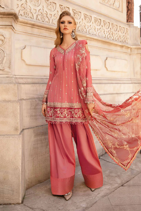 Maria.B. | Embroidered Cotton Satin Suit | CST-809 - House of Ayeza