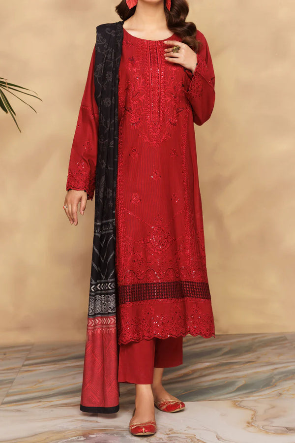 Rafia | Khaddar Collection | 3 PIECE STITCHED EMB KHADDAR | DPKH-66 - House of Ayeza