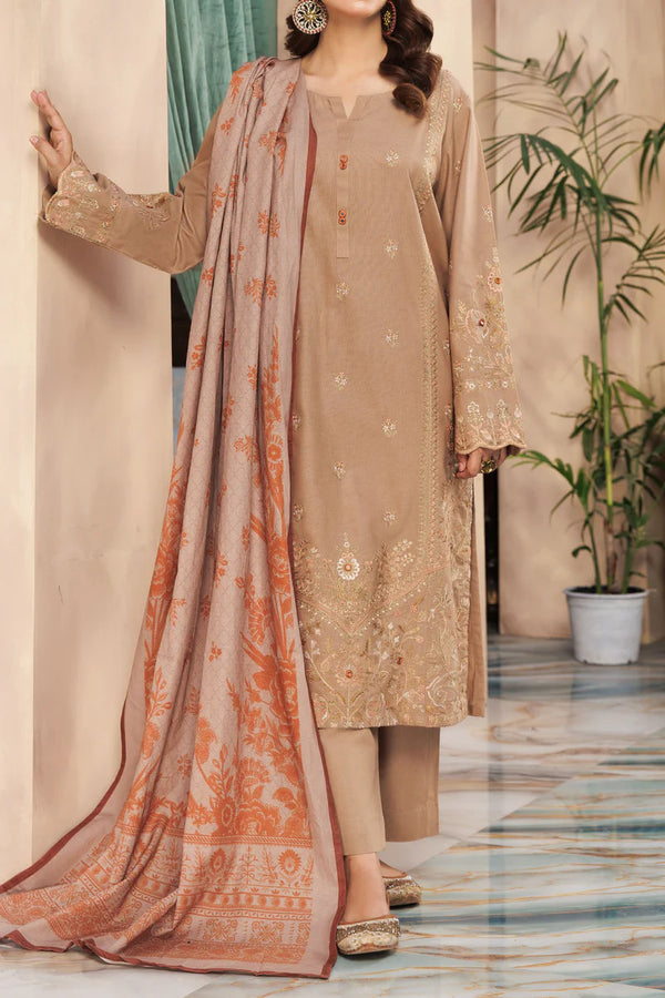 Rafia | Khaddar Collection | 3 PIECE STITCHED EMB KHADDAR | DPKH-73 - House of Ayeza