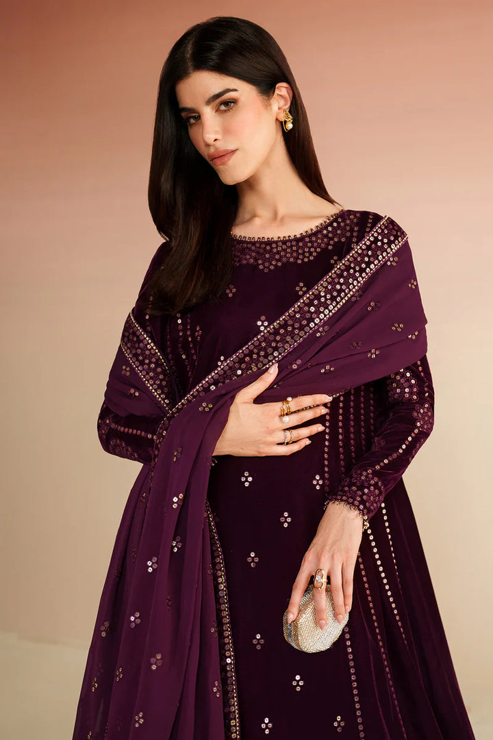 Jazmin | Velvet Vogue '25 | Embroidered Velvet Formal VVF D-1 - House of Ayeza