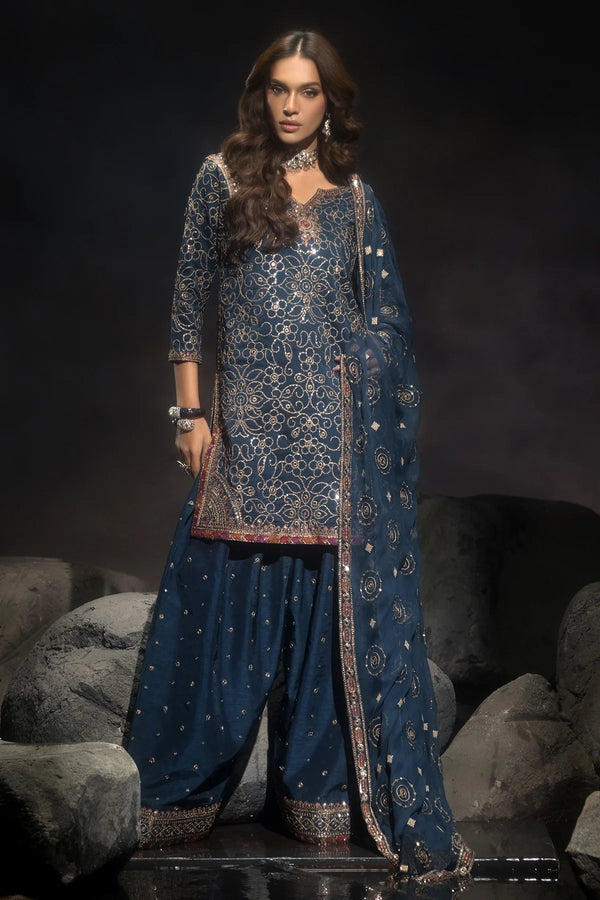 Charizma | Statement | 3-PC Embroidered Raw-Silk | CMA-4-118