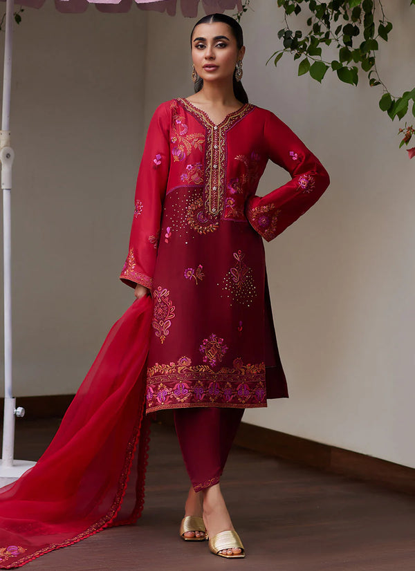 Farah Talib Aziz | Tara Luxe II | Nikita Scarlett Embroidered Raw Silk