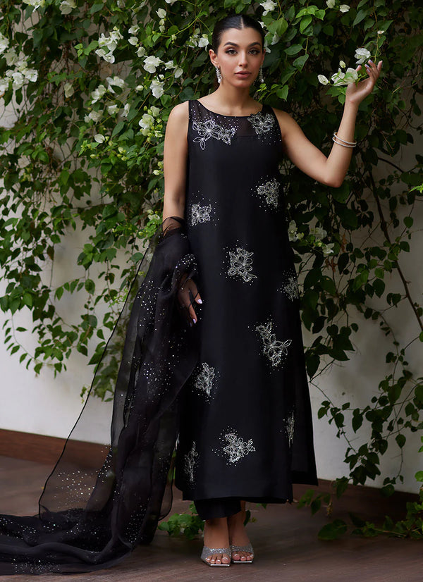 Farah Talib Aziz | Tara Luxe II | Lev Onyx Embellished Raw Silk