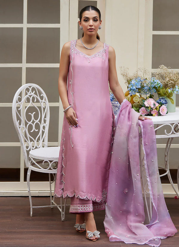 Farah Talib Aziz | Tara Luxe II | Ninel Lilac Embellished Raw Silk