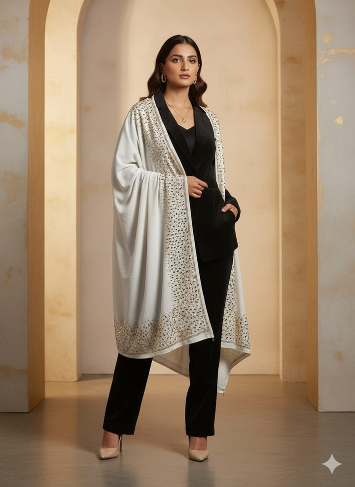 HOA Velvet Shawl - Design 008 - House of Ayeza