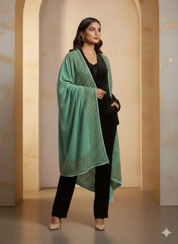 HOA Velvet Shawl - Design 008 - House of Ayeza