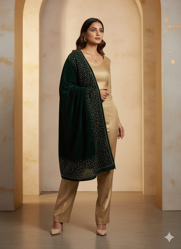 HOA Velvet Shawl - Design 008 - House of Ayeza