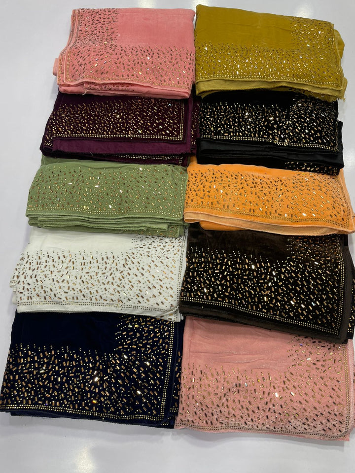 HOA Velvet Shawl - Design 008 - House of Ayeza