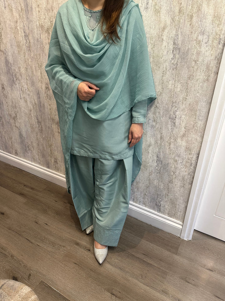 KK Stitches | Farshi Delight Mint - House of Ayeza