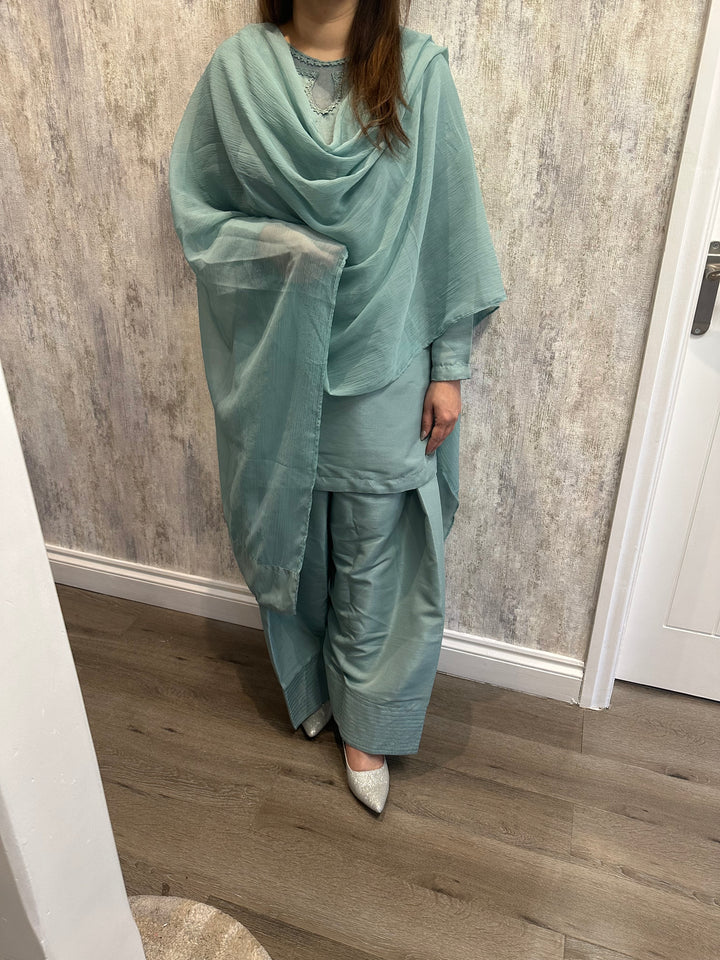 KK Stitches | Farshi Delight Mint - House of Ayeza