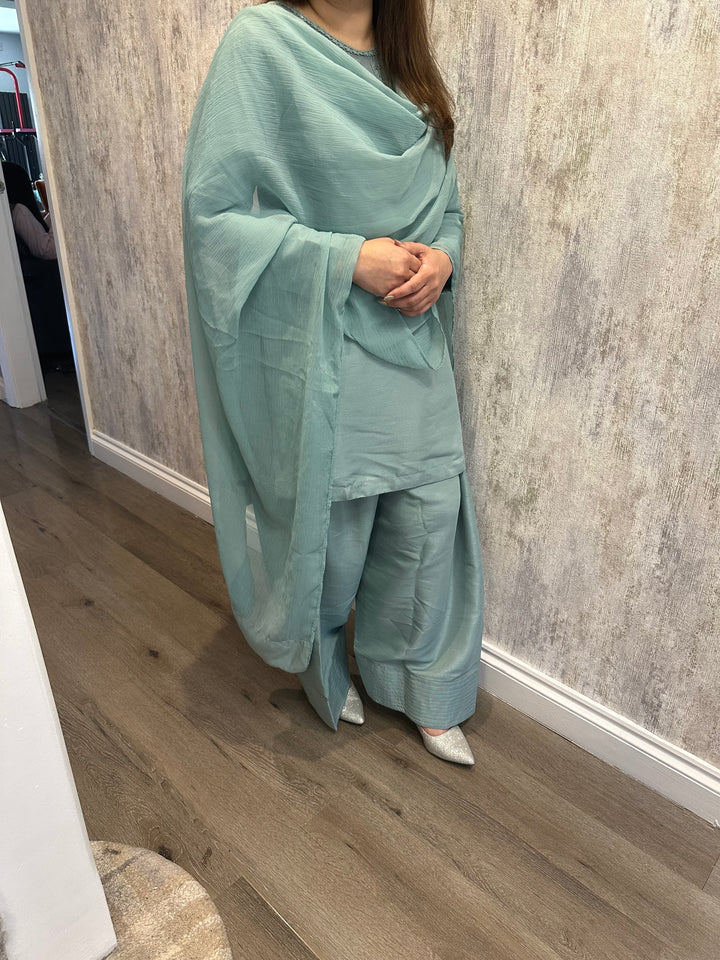 KK Stitches | Farshi Delight Mint - House of Ayeza