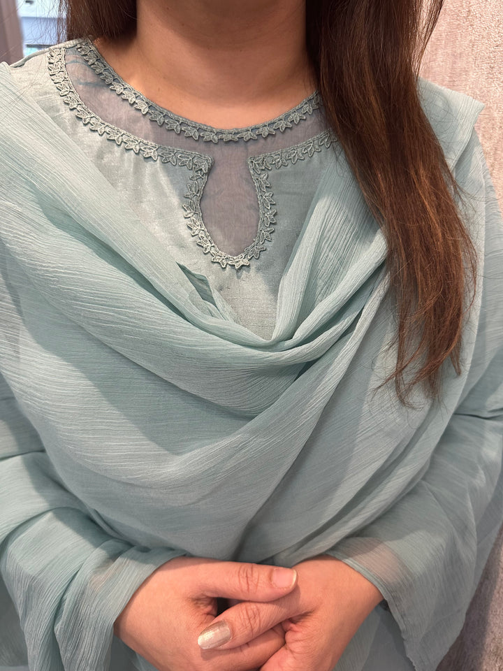 KK Stitches | Farshi Delight Mint - House of Ayeza