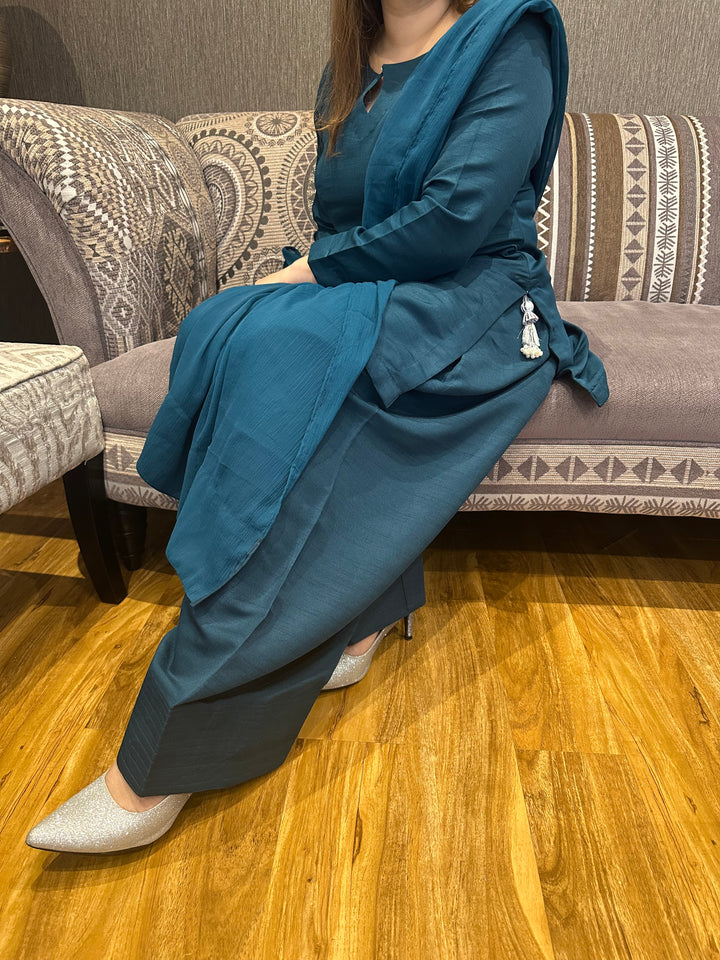 KK Stitches | Farshi Delight Teal - House of Ayeza