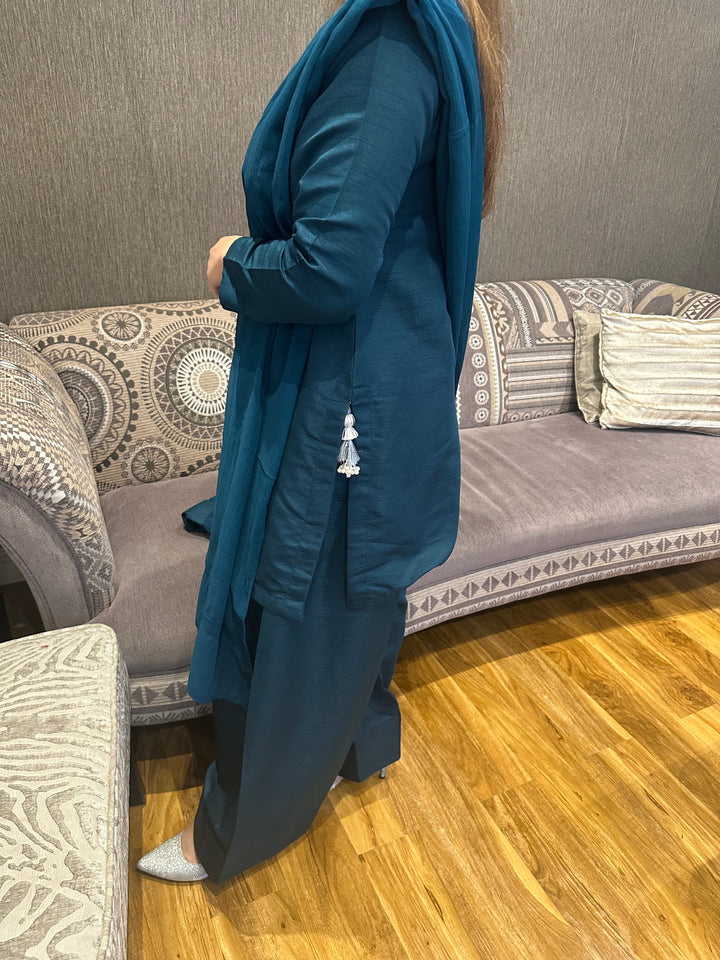 KK Stitches | Farshi Delight Teal - House of Ayeza