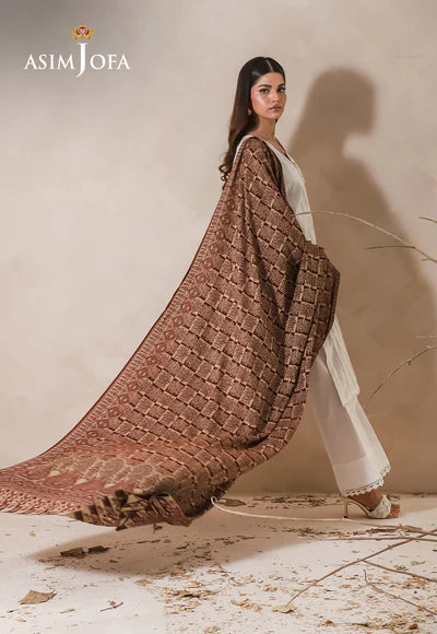 Asim Jofa | PAISLEY PATTERN JACQUARD SHAWL 1 PC | AJHS-02 - House of Ayeza