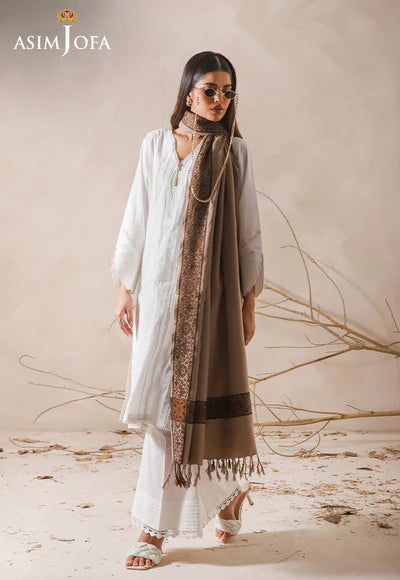 Asim Jofa | JACQUARD BORDER SHAWL 1 PC | AJHS-20 - House of Ayeza