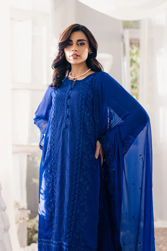 Azure | Embroidered 3pcs | Iris Charm - House of Ayeza