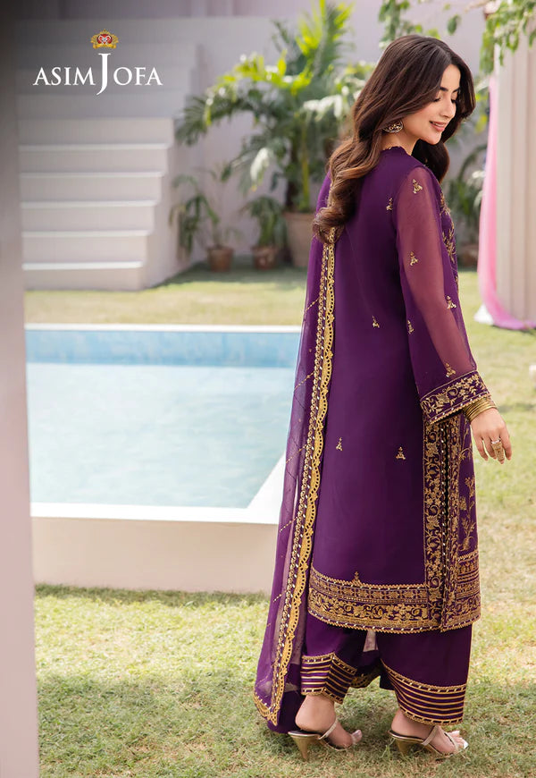 Asim Jofa | Dhanak Rang | EMBROIDERED CHIFFON 3 PCS | AJCF-08 - House of Ayeza