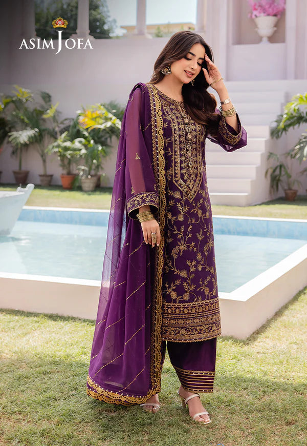 Asim Jofa | Dhanak Rang | EMBROIDERED CHIFFON 3 PCS | AJCF-08 - House of Ayeza