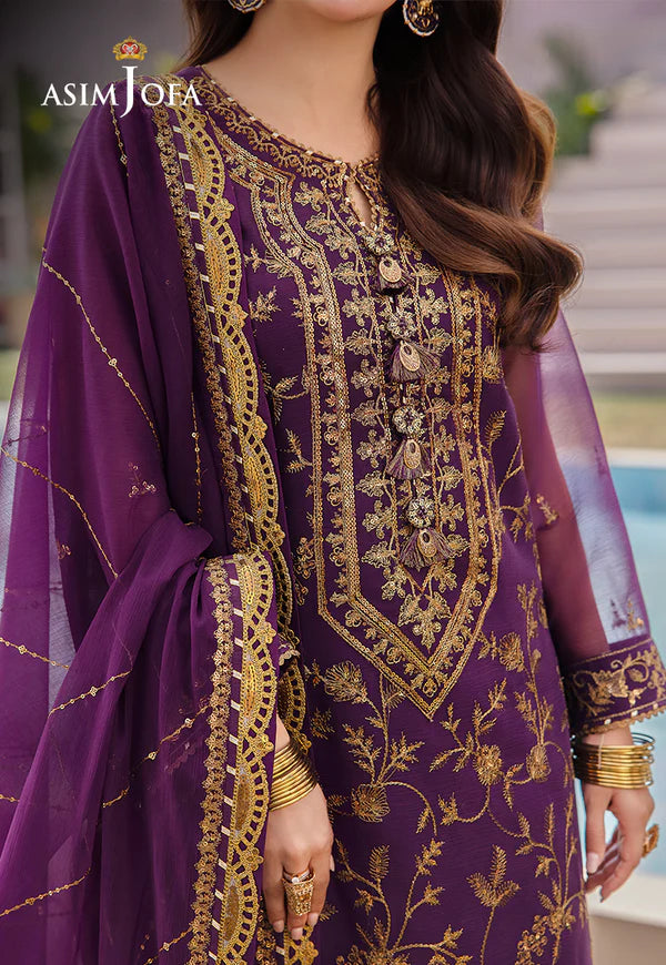 Asim Jofa | Dhanak Rang | EMBROIDERED CHIFFON 3 PCS | AJCF-08 - House of Ayeza