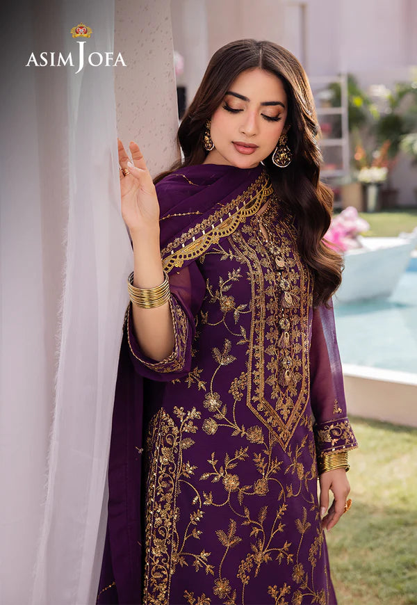 Asim Jofa | Dhanak Rang | EMBROIDERED CHIFFON 3 PCS | AJCF-08 - House of Ayeza