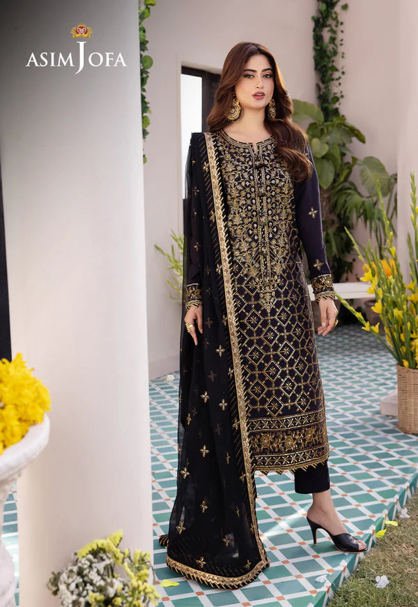 Asim Jofa | Dhanak Rang | EMBROIDERED BOSKI SILK 3 PCS | AJCF-04 - House of Ayeza