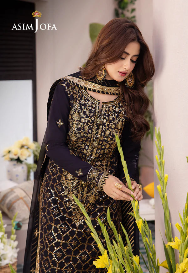 Asim Jofa | Dhanak Rang | EMBROIDERED BOSKI SILK 3 PCS | AJCF-04 - House of Ayeza