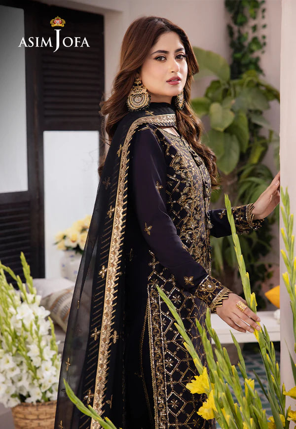 Asim Jofa | Dhanak Rang | EMBROIDERED BOSKI SILK 3 PCS | AJCF-04 - House of Ayeza