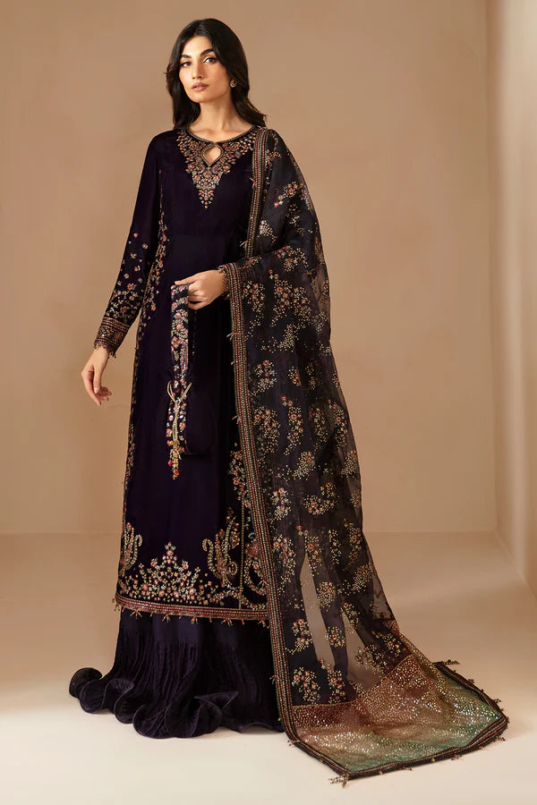 Jazmin | Embroidered Velvet Formal | VF-2027 - House of Ayeza