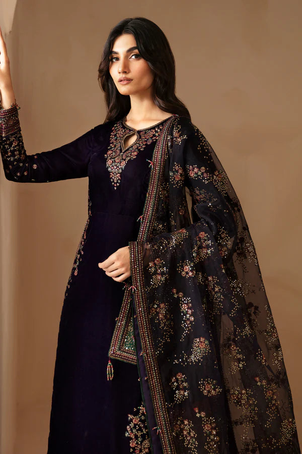 Jazmin | Embroidered Velvet Formal | VF-2027 - House of Ayeza