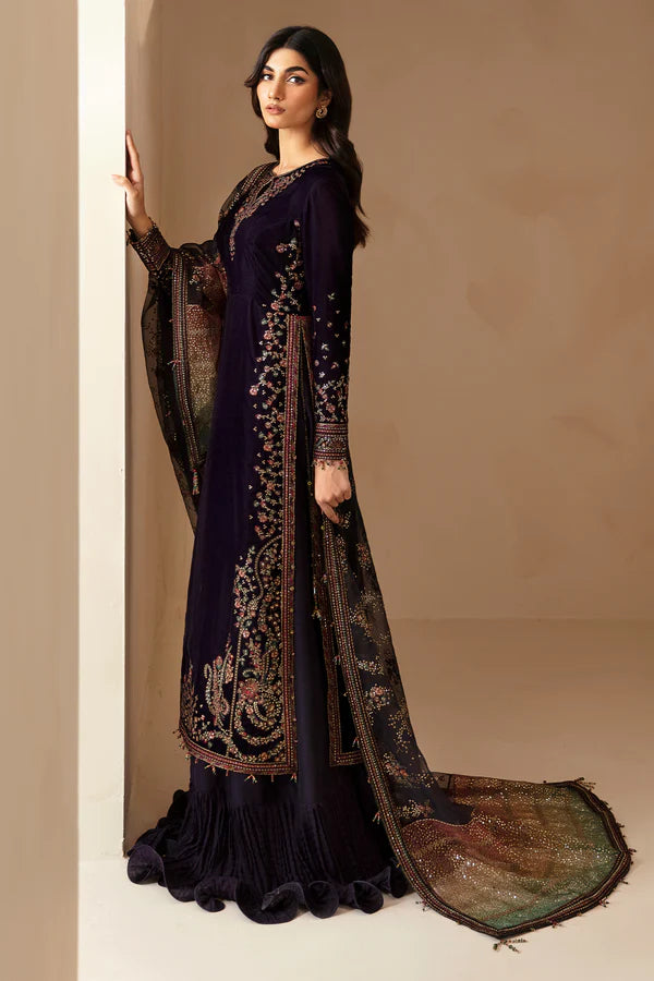 Jazmin | Embroidered Velvet Formal | VF-2027 - House of Ayeza