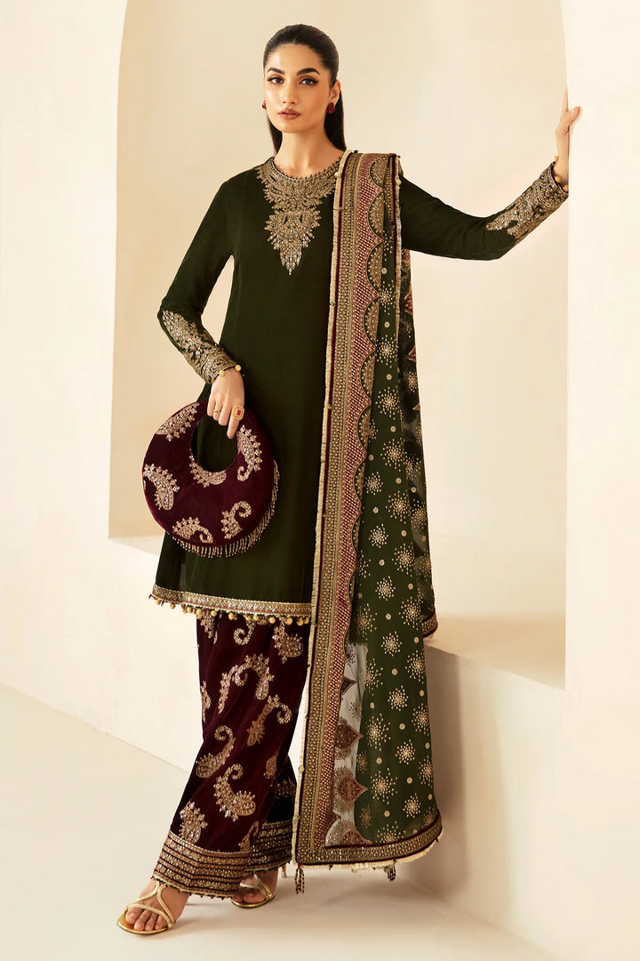 Jazmin | Embroidered Velvet Formal | VF-2029 - House of Ayeza