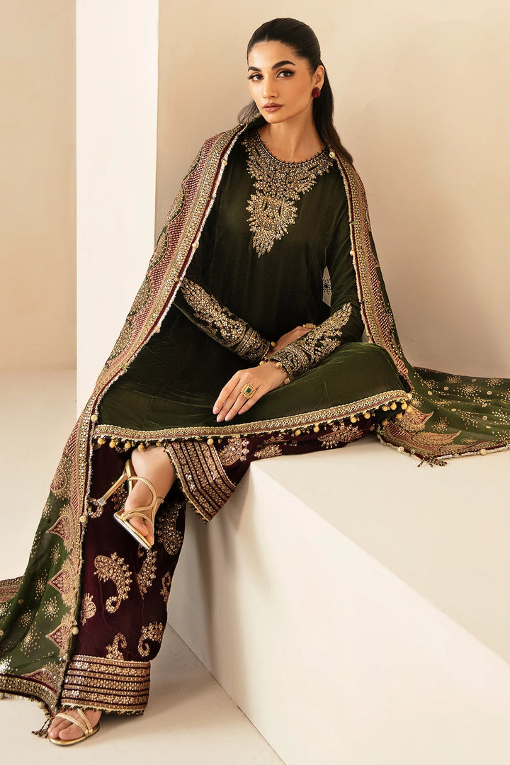 Jazmin | Embroidered Velvet Formal | VF-2029 - House of Ayeza